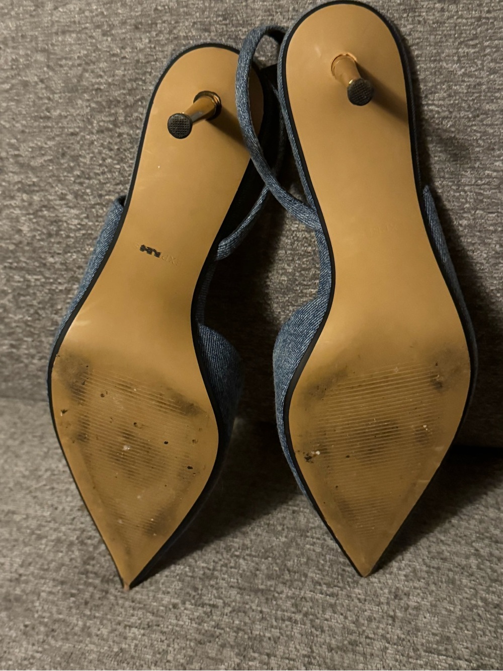 Express Denim 2” Slingback Pumps with Gold Heel - Picture 5 of 11